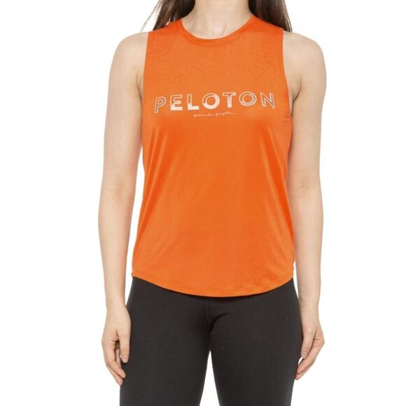 Peloton x Spiritual Gangster Womens Muscle Tank Orange Med Boldcore Workout - Picture 1 of 7